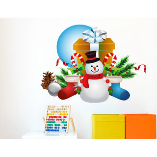 Wall Dreams Snowman with gifts Wall Stickers(60cmX60cm)
