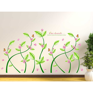 Wall Dreams Botanical Plants in green Wall Stickers(70cmX145cm)