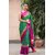 Dwarkesh fashion green pink cotton silk saree with running blouse