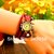 NG Vintage Round Dial Red Leather Analog Watch For Women