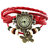 NG Vintage Round Dial Red Leather Analog Watch For Women