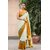 Dwarkesh fashion white yellow cotton silk saree with running blouse