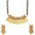 Bhagya Lakshmi Traditional White Embebbed Temple Coin Necklace Set For Women