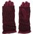 Fashion Women Winter Knitted Woolen Full Finger Warm Ladies/Girls Gloves - Maroon