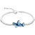 Om Jewells Rhodium Plated Delicate Blue Twin Butterfly Bangle Bracelet  Enriched with White Crystal made for Girls and