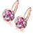 Om Jewells Rose Gold Plated Dazzling Pink Rhinestone Clip on Hoop Fashion Stud Earrings made for Girls and Women ER10000