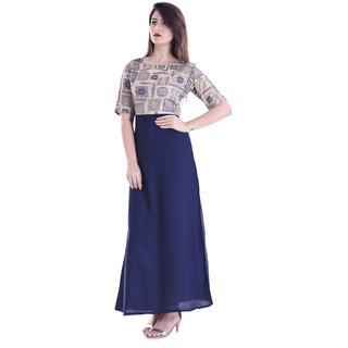 rayon long frock design