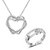 Om JeweRhodium Platted Combo of Crystal Heart in Heart Pendant and Adjustable Double Heart Ring for Girls CO1000101