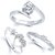 VK Jewels Rhodium Plated Alloy CZ American Diamond Combo Ring Set for Women [VKCOMBO1653R8]