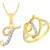 VK Jewels Gold and Rhodium Plated Alloy Ring & Pendant Combo Set for Women & Girls made with Cubic Zirconia -  COMBO1606G [VKCOMBO1606G8]