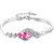 Marquise Beauteous Rhodium Plated Rose Pink Crystal Bracelet for Women by Parisha Jewells BA00008