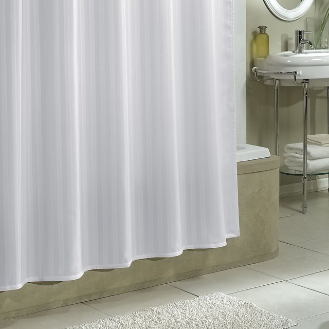 Khushi Creation Self Stripes Plain, 82 Inch Shower Curtain