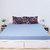 House This Myosotis Chhaap Cotton Double Bed Sheet & 2 Pillow Covers-Blue