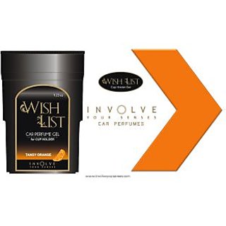 WISHLIST (Tangy Orange) Gel Car Perfumes For Cup Holder From Involve Your Senses
