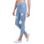 Code Yellow Women's Icy Blue Color Stylish Ripped Mid-Waist Jeans