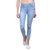 Code Yellow Women's Icy Blue Color Stylish Washed Mid-Waist Jeans
