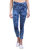 Code Yellow Women's Blue Color Stylish Ripped Washed Jeans
