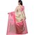 Meia Beige & Pink Art Silk Printed Saree With Blouse