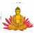 Wall Dreams Golden Yellow Buddha Meditation on Red Flower Wall Stickers(50cmX70cm)