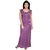 Diljeet Women's Satin Nighty-4Pc set-Nighty/Robe/Top/Capri(Purple)