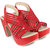 Ladies Sandal Digni Red Cone Heels (DDWF-R-5-RED-41)