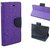 Brand Fuson Mercury Diary Wallet Flip Case Cover for Motorola Moto E3 Power Purple Premium Quality