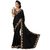 Bhavna creation Black Chiffon Embroidered Saree With Blouse