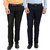 Gwalior Pack Of 2 Slim Fit Formal Trousers (Black  Blue)