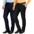 Gwalior Pack Of 2 Slim Fit Formal Trousers (Black  Blue)
