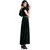 Aashish Fabrics - Bottle Green Ruffle Maxi Velvet Women Dress