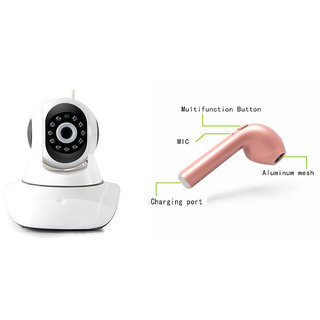                       Mirza Wifi CCTV Camera and HBQ I7R Bluetooth Headset for SAMSUNG GALAXY J 1 4G(Wifi CCTV Camera with night vision |HBQ I7R Bluetooth Headset )                                              
