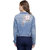 MansiCollections Blue Embroidered Denim Jacket for Women