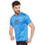 Masch Sports Men Azure Blue Printed Rapid Dry Round Neck T-Shirt