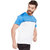 Masch Sports Men White  Azure Blue Colourblocked Rapid Dry Round Neck T-Shirt
