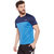 Masch Sports Men Azure Blue  Navy Blue Colourblocked Rapid Dry Round Neck T-Shirt