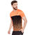 Masch Sports Men Fluorescent Orange Printed Rapid Dry Round Neck T-Shirt