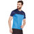 Masch Sports Men Azure Blue  Navy Blue Colourblocked Rapid Dry Round Neck T-Shirt