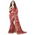 Meia Red and Golden Georgette Batik Print Saree With Blouse