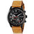 Curren Brown Synthetic Leather Strap Black Analog Dial Denim Watch With Temperature Meter Design