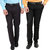 Gwalior Pack Of 2 Slim Fit Formal Trousers (Black  Grey)