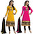 Beelee Typs Combo Yellow-Pink Cotton Unstitched Dress Material