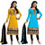 Reevaz Combo Yellow-blue Cotton Unstitched Dress Material