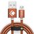 Tizum Faux Leather Micro-USB to USB Cable (1.2 meter/ 4 Feet) Fast Charging - 2.4Amp  Sync Data Cable (Brown)
