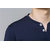 Attitude Navy Plain Flap Collar Casual T-Shirt