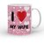 Hubby Wife Printed Coffee Mug Best Valentine Gift Couple Gift Love Heart Printed Mugs Set of 2Pcs.
