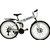 BEHEE Mountain Bicycle with Folding High carbon Steel frame and 26'' spoke wheels, white