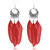 JewelMaze Rhodium Plated  Red Feather Earrings