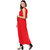 Fuoko Ethnicwear Red Crepe Women A-line Kurti Small