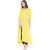 Fuoko Ethnicwear Yellow Crepe Women A-line Kurti Small