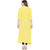 Fuoko Ethnicwear Yellow Crepe Women A-line Kurti Small